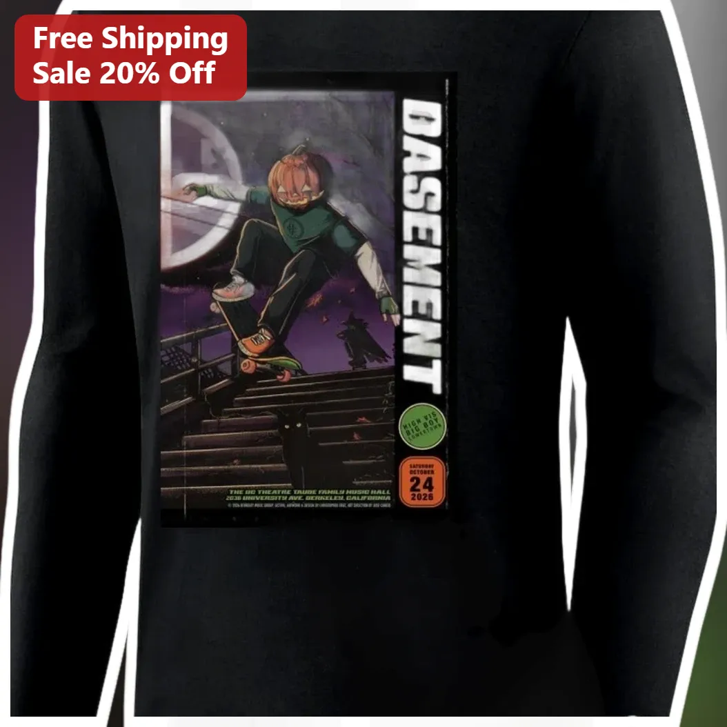 Basement Halloween Skateboard Graphic Long Sleeve Tee