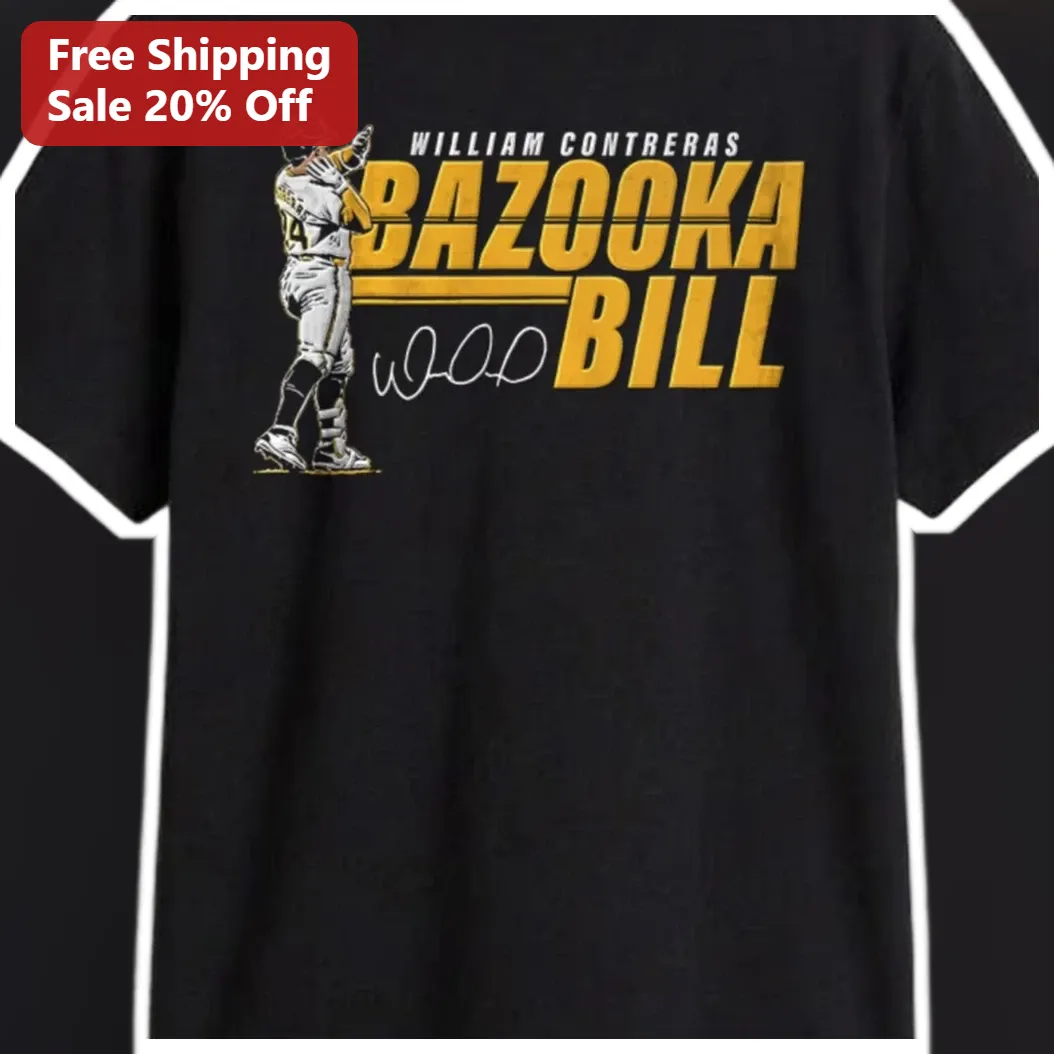 Bazooka Bill Baseball Player Tee Vintage MLB Fan Shirt Retro Athletic Graphic