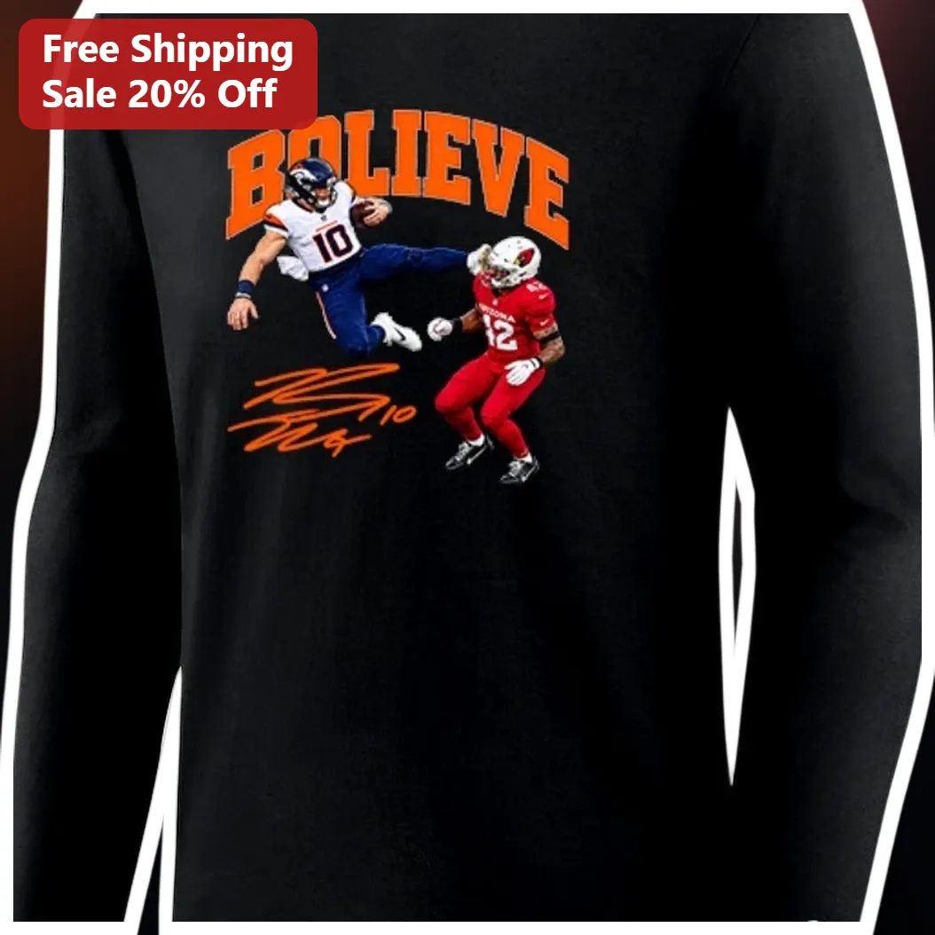 BELIEVE Long Sleeve Shirt Patrick Mahomes Football Graphic NFL Fan Apparel Black