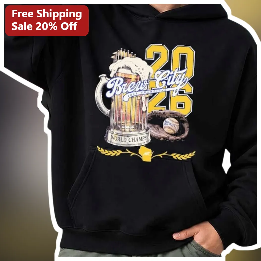 Brew City World Champs Hoodie Milwaukee Brewers Baseball Fan Apparel Vintage Sports Gift