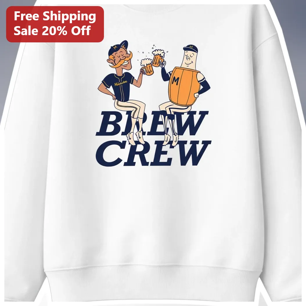 Brew Crew Vintage Milwaukee Brewers Fan Sweatshirt Funny Baseball Beer Lover Gift