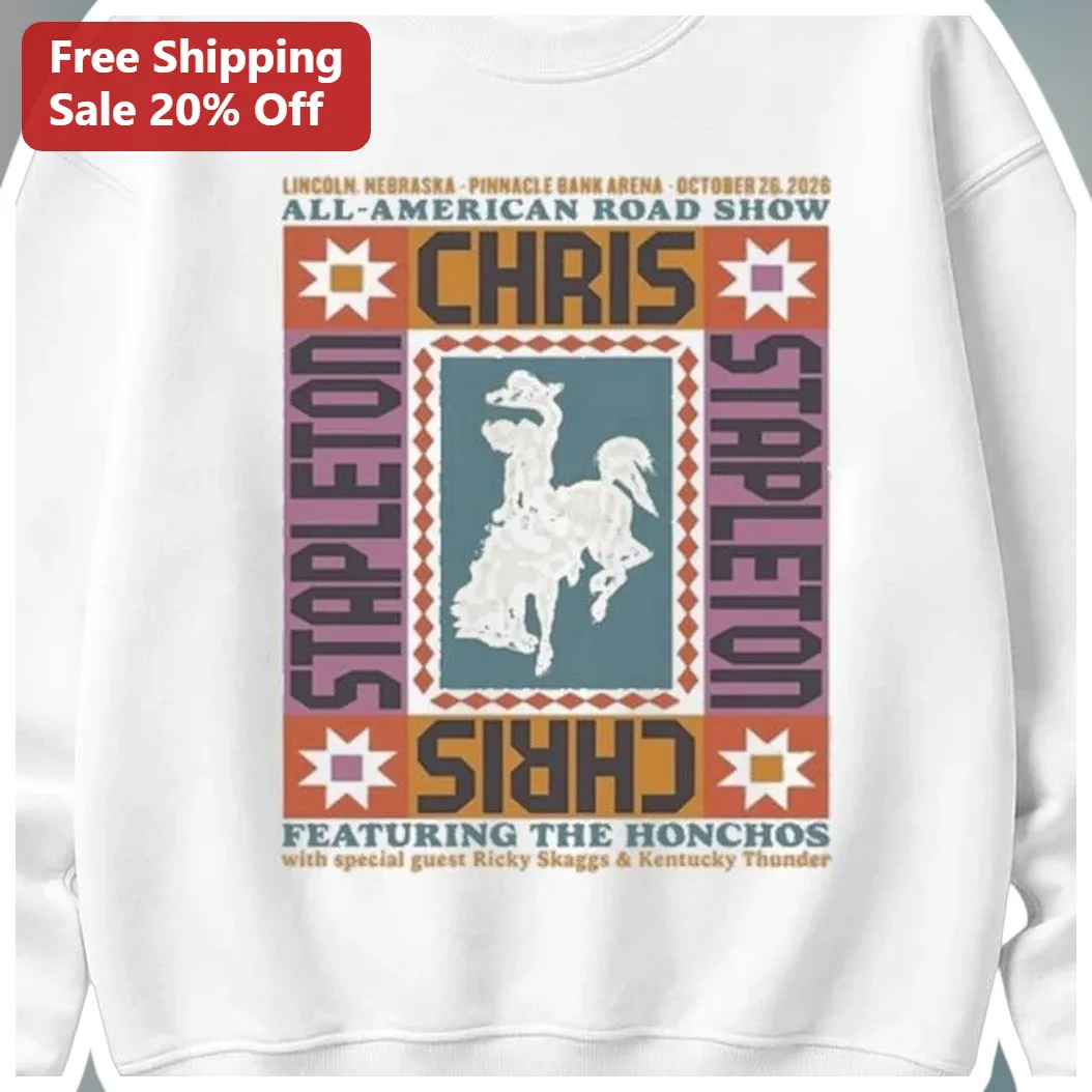 Chris Stapleton All-American Road Show Featuring The Honchos Sweatshirt Country Music Tour Merch Vin available at our Austin, Texas warehouse