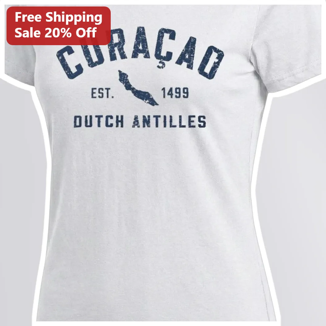 Curaçao Est. Dutch Antilles Vintage Travel Souvenir Graphic Tee available at our Austin, Texas warehouse