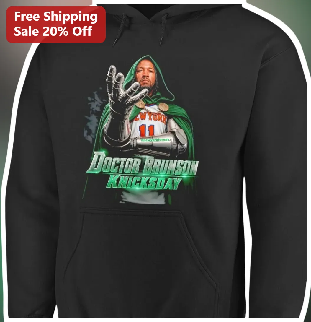 Doctor Brunson Knicksday Hoodie Jalen Brunson Doctor Strange Marvel Parody New York Knicks Fan Gift available at our Austin, Texas warehouse