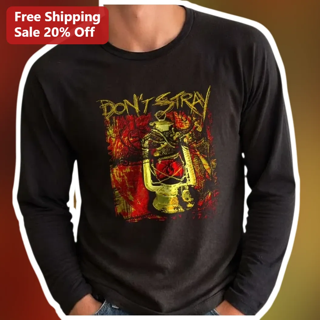 Don't Stray Long Sleeve Tee Christian Faith Apparel Distressed Lantern Graphic available at our Austin, Texas warehouse