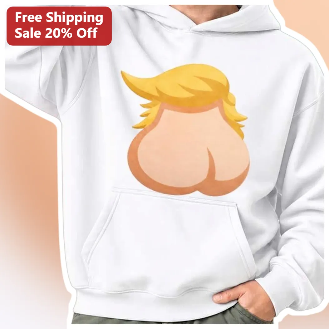 Donald Trump Hoodie Funny Political Satire Parody Cartoon Graphic Pullover available at our Austin, Texas warehouse