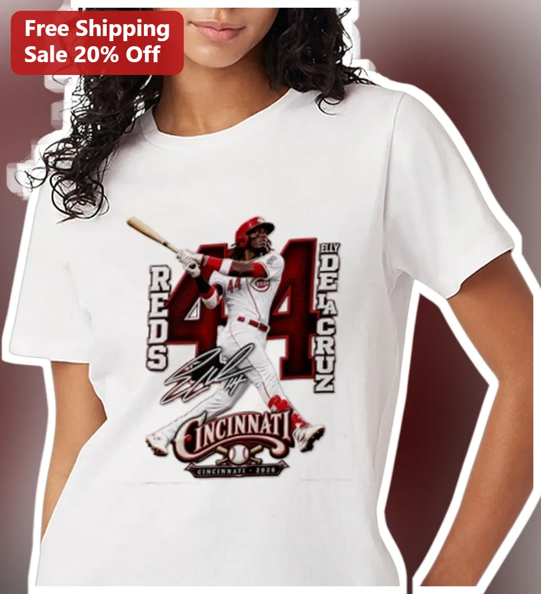 Elly De La Cruz Cincinnati Reds Tee Baseball Fan Gift available at our Austin, Texas warehouse