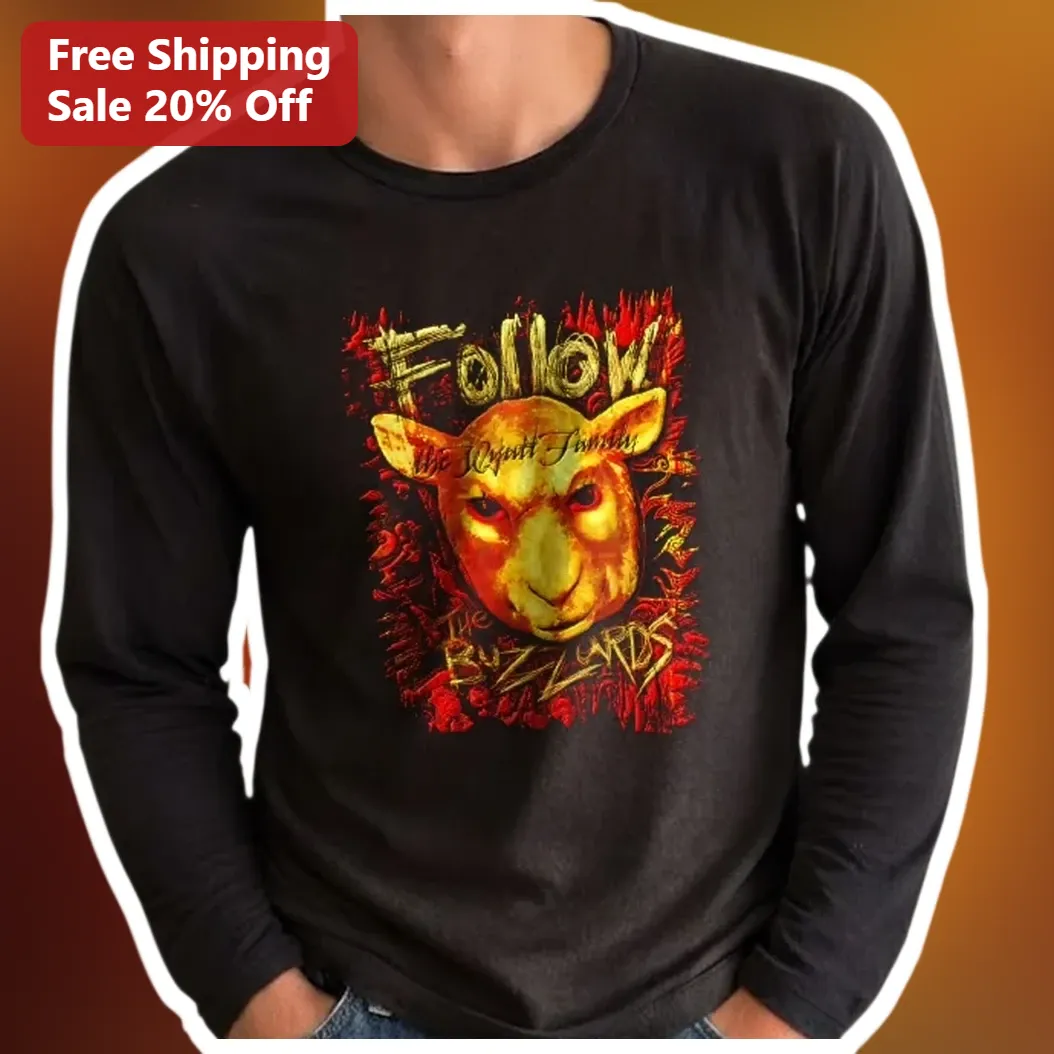 Follow the Buzzards Long Sleeve Tee Bray Wyatt Tribute Vintage Southern Rock Style available at our Austin, Texas warehouse