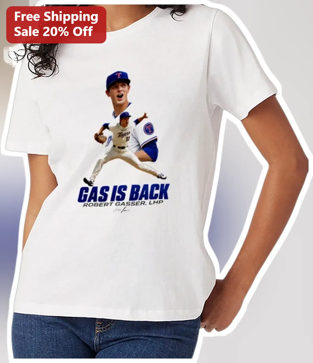 Gas Is Back Tee Robert Gasser Baseball Pitcher Graphic Shirt