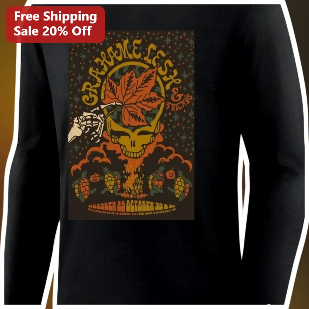 Grateful Dead Friends Long Sleeve Shirt Vintage Steal Your Face Skull Fall Tour Merch for Music Fans available at our Austin, Texas warehouse