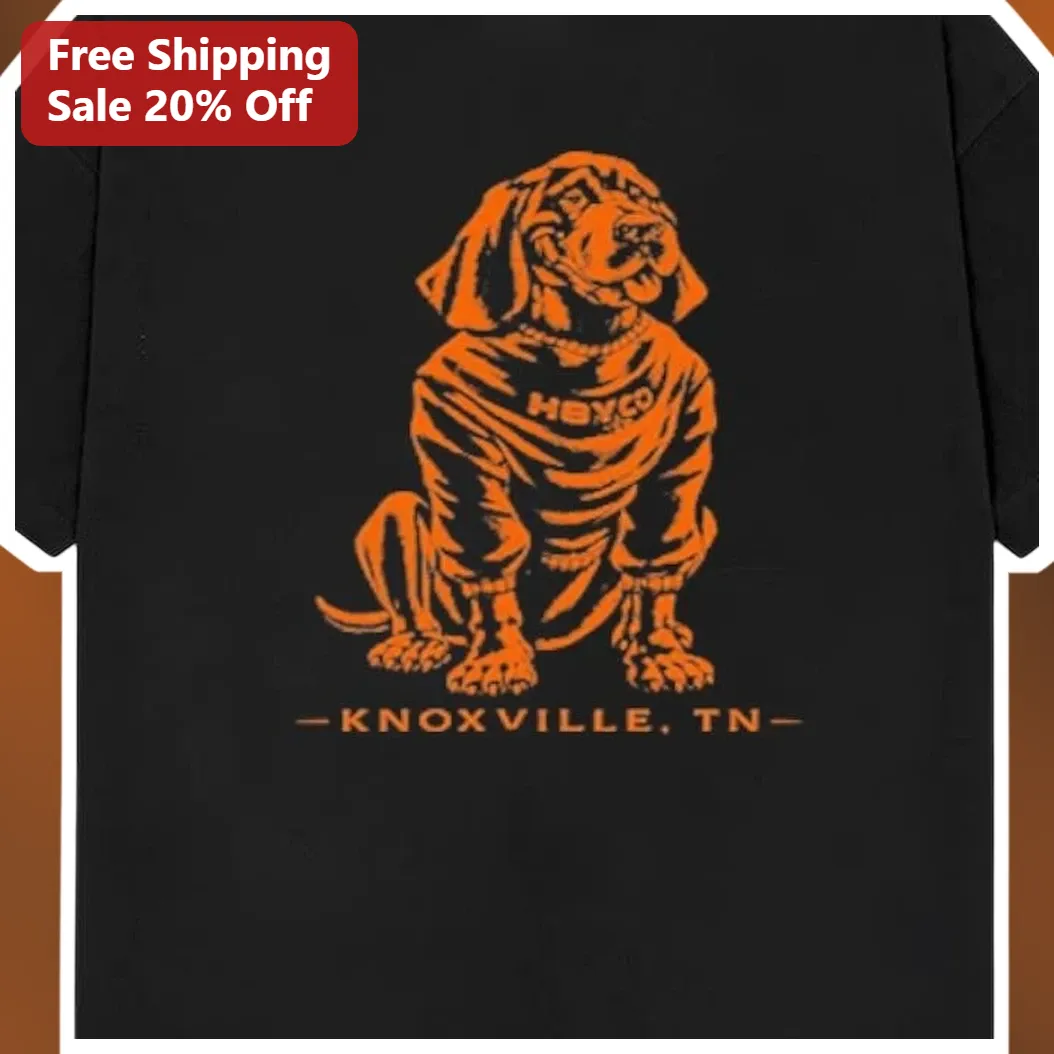 HBBCO Knoxville TN Long Sleeve Tee Retro Dog Graphic Apparel Gift available at our Austin, Texas warehouse