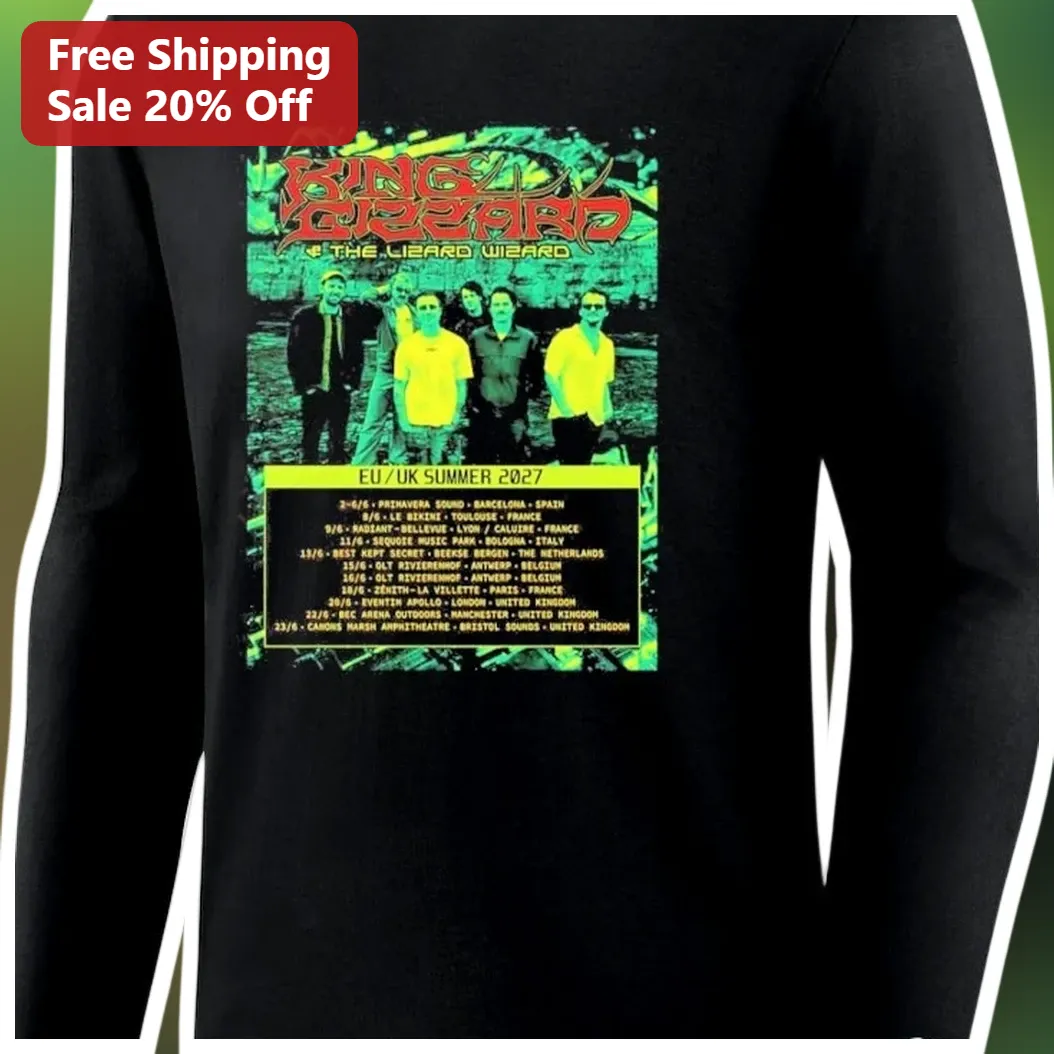 King Gizzard The Lizard Wizard EU UK Summer 2027 Tour Long Sleeve Tee