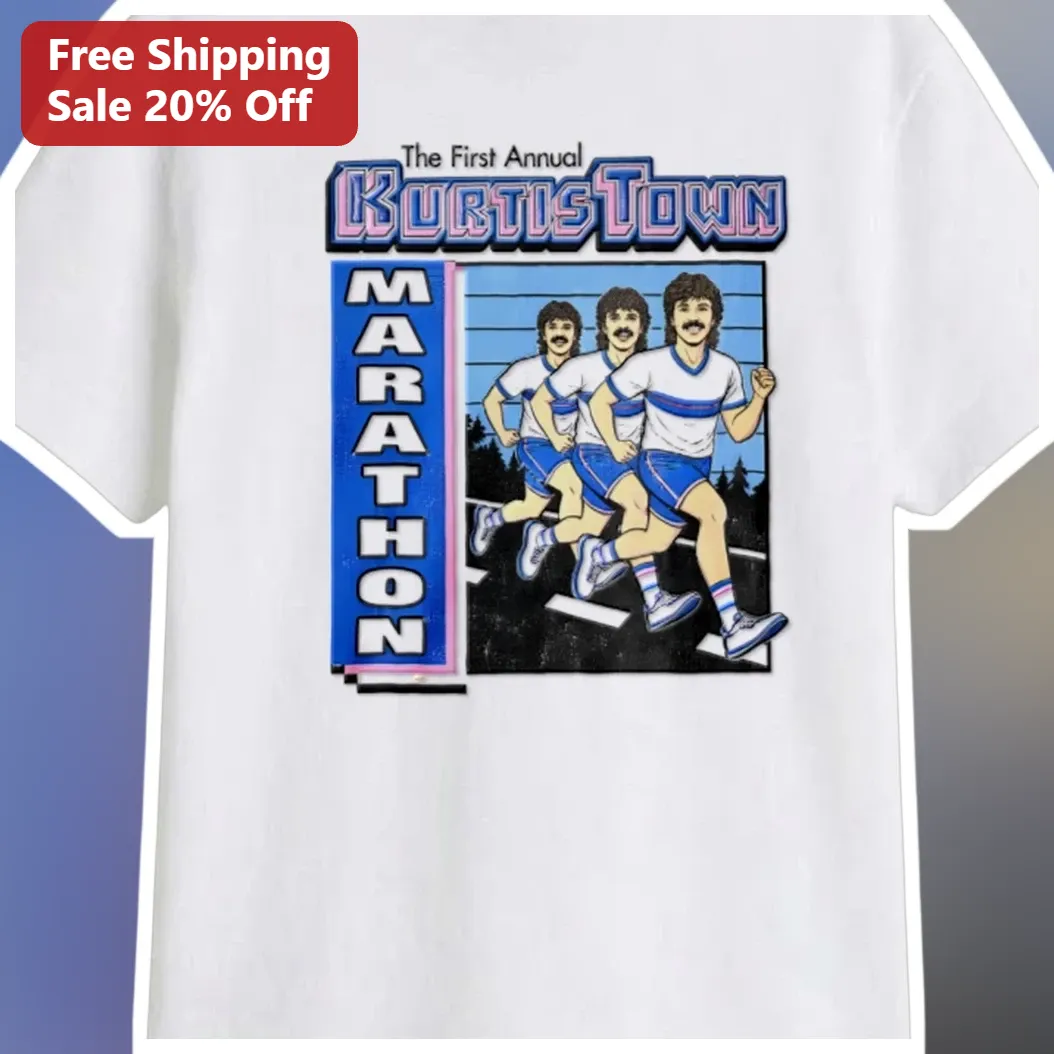 Kurtis Town Marathon Tee The First Annual Kurtis Conner Retro Running Shirt available at our Austin, Texas warehouse