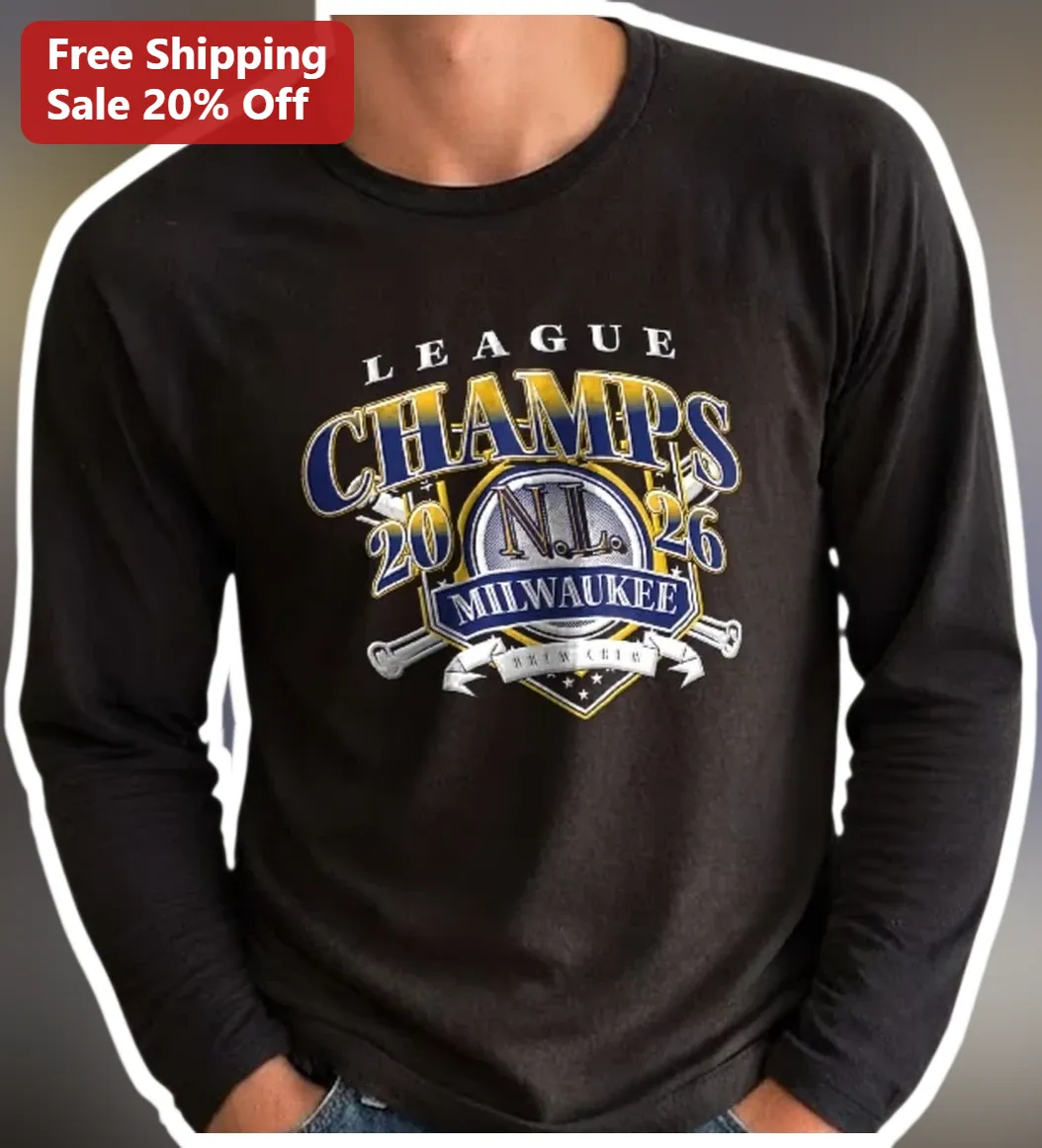 League Champs Long Sleeve Tee Baseball Fan Gift Varsity Style Cotton Shirt