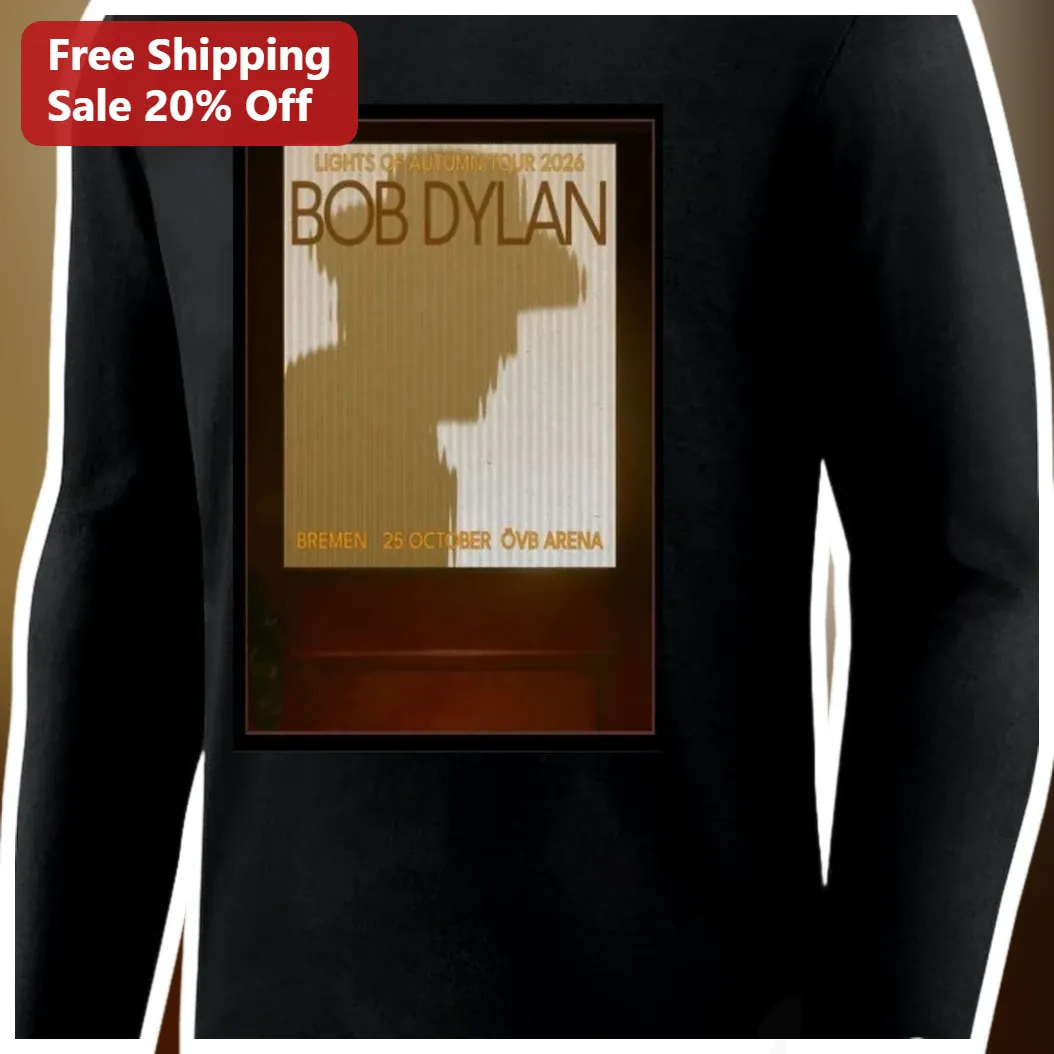 Lights of Autumn Tour 2026 Bob Dylan Bremen ÖVB Arena Long Sleeve Tee available at our Austin, Texas warehouse