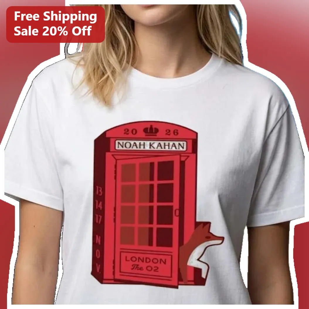 London The O2 Tee Personalized British Phone Booth Fox Graphic T-Shirt Custom Name Gift available at our Austin, Texas warehouse
