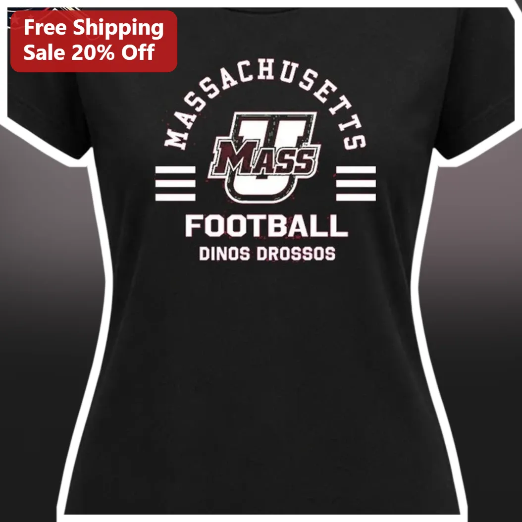 Massachusetts Football Tee UMass Minutemen Vintage Distressed Graphic Shirt for Women Fans Alumni