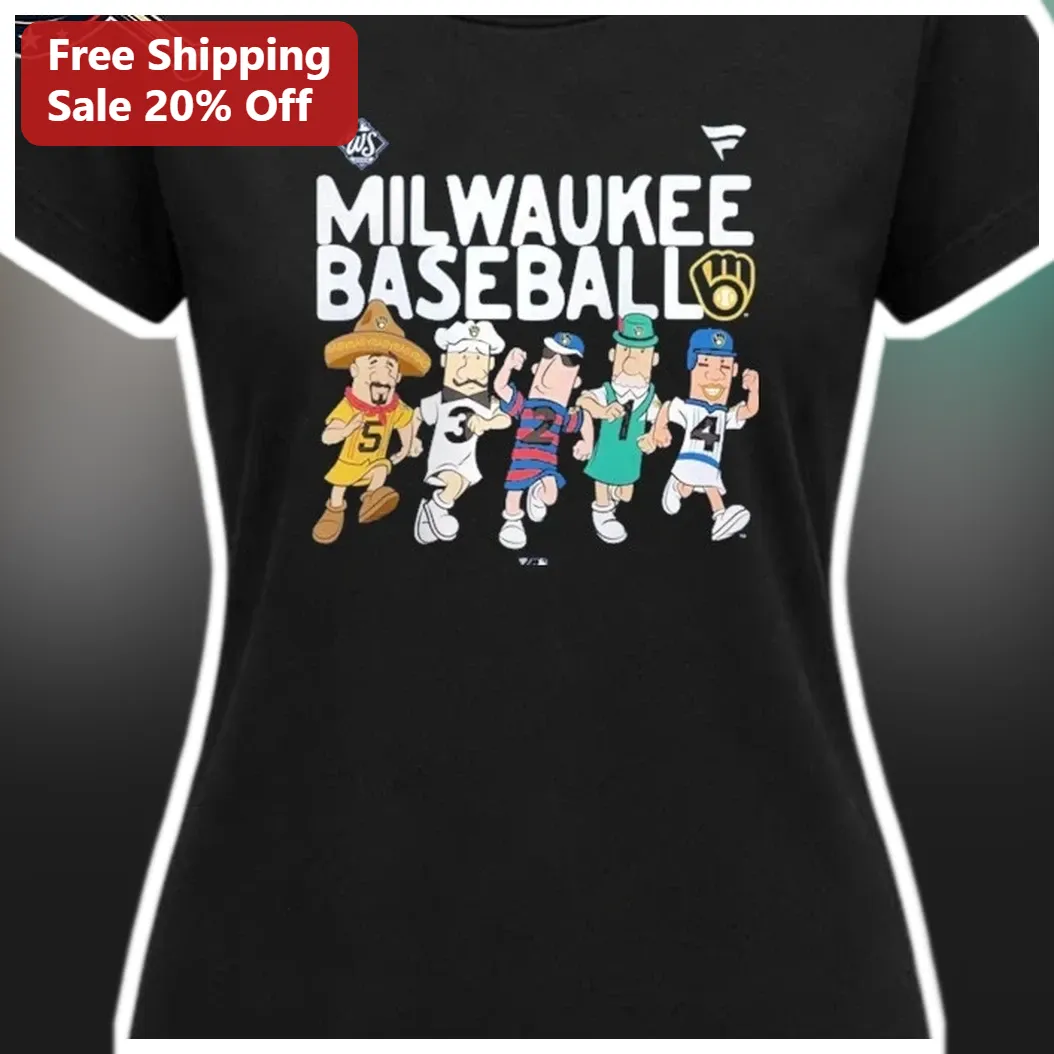Milwaukee Baseball Legends Vintage Graphic Tee Hank Aaron Robin Yount Paul Molitor Cecil Cooper Ryan Braun Cartoon Shirt