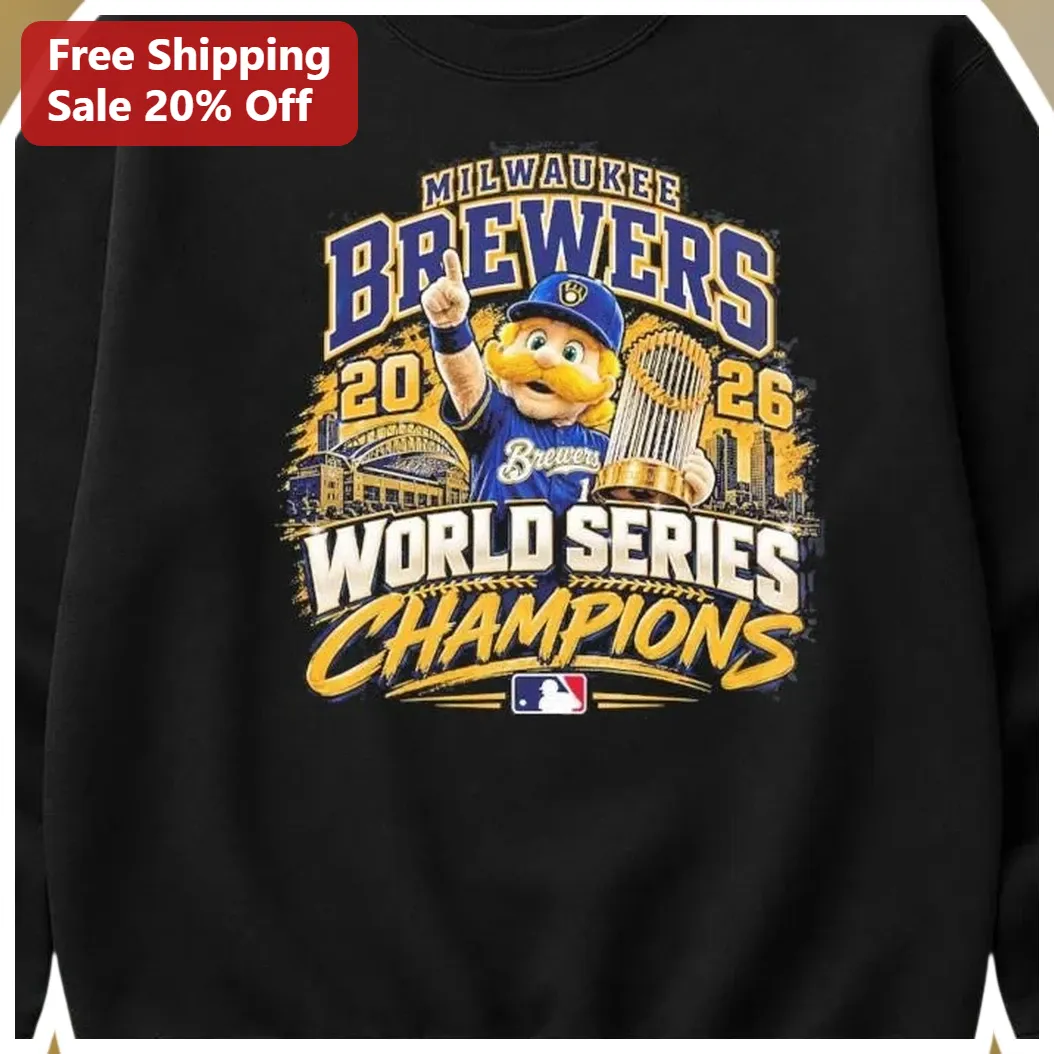 Milwaukee Brewers World Series Champions Sweatshirt Bernie Brewer Vintage Distressed Graphic Crewneck