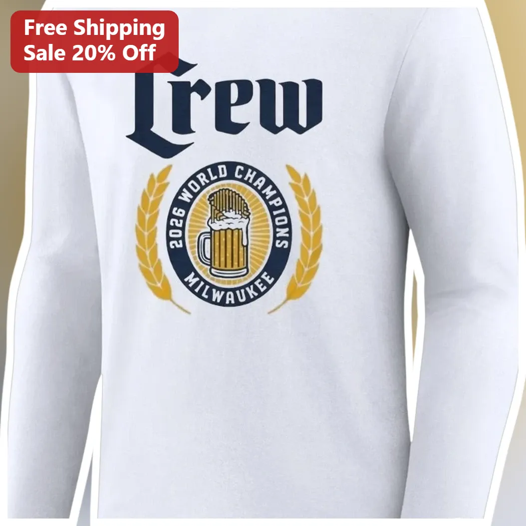 Milwaukee Long Sleeve Tee 2026 World Champions Crew Baseball Fan Gear available at our Austin, Texas warehouse