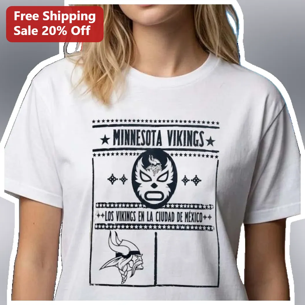 Minnesota Vikings Los Vikings En La Ciudad De Mexico Tee NFL International Series Commemorative Grap available at our Austin, Texas warehouse