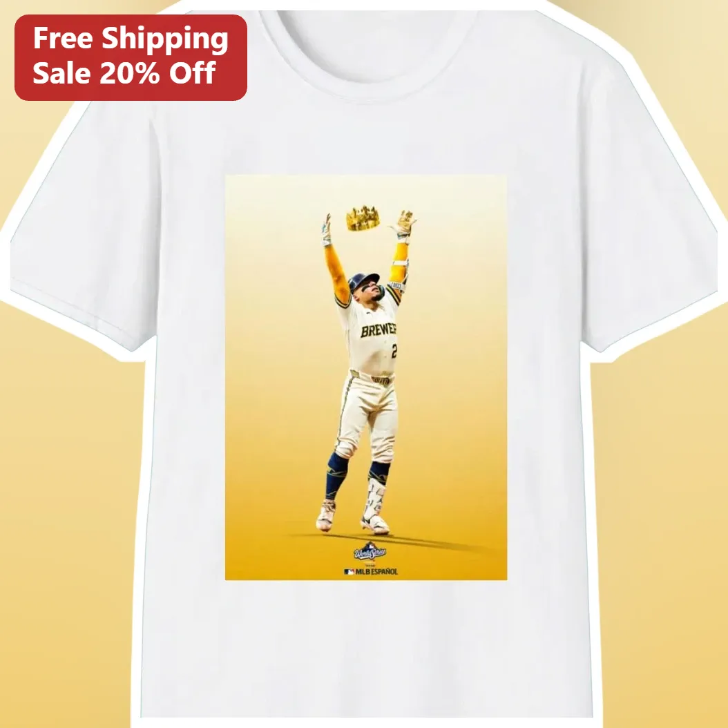 MLB Español Christian Yelich Milwaukee Brewers Baseball Tee available at our Austin, Texas warehouse