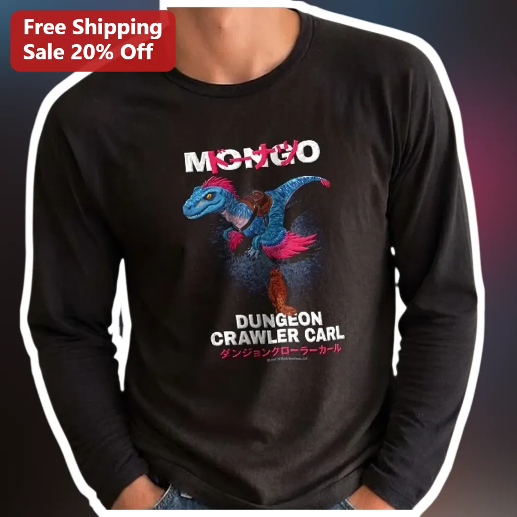 Mongo Dungeon Crawler Carl Long Sleeve Tee Matt Dinniman Book Merch Fan Gift