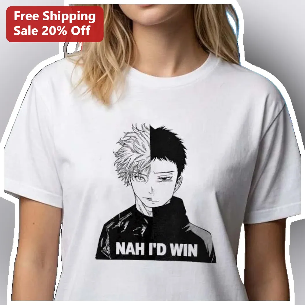 Nah I'd Win Jujutsu Kaisen Gojo Satoru Megumi Fushiguro Anime Meme Graphic Tee