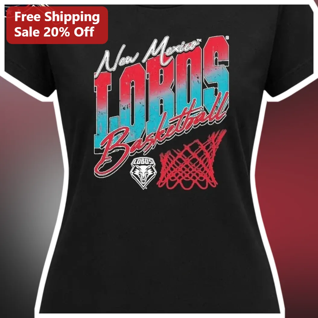 New Mexico Lobos Basketball Tee Vintage Collegiate Style UNM Fan Gear Shirt