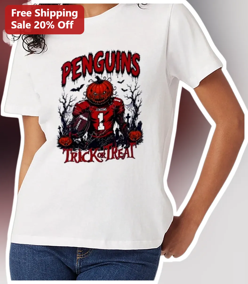 Penguins Trick Or Treat Graphic Tee Cute Halloween Costume Shirt For Kids And Adults