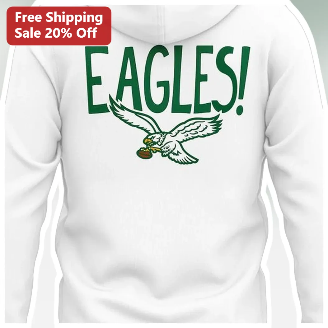 Philadelphia Eagles Vintage Football Hoodie Retro Eagle Mascot Design for Men Women
