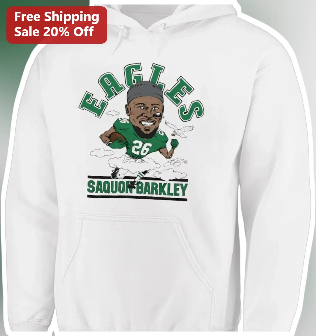 Saquon Barkley Eagles Hoodie Philadelphia NFL Fan Gear #26 Football Player Merch