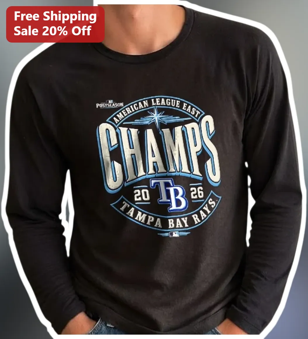 Tampa Bay Rays American League East Champs Long Sleeve Tee Vintage Distressed Baseball Fan Gear