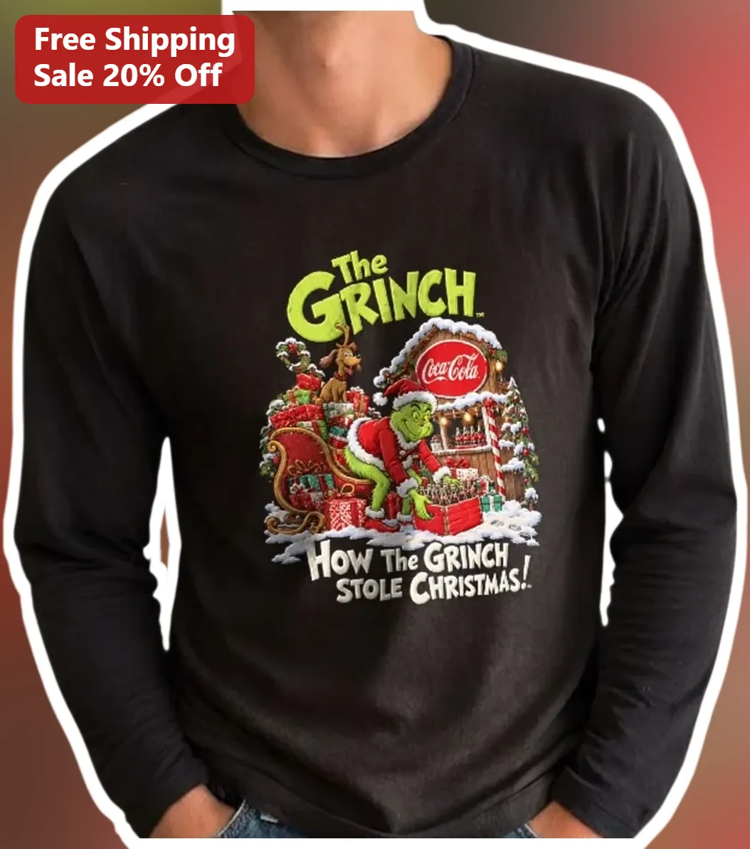 The Grinch How The Grinch Stole Christmas Long Sleeve Tee Dr. Seuss Holiday Gift