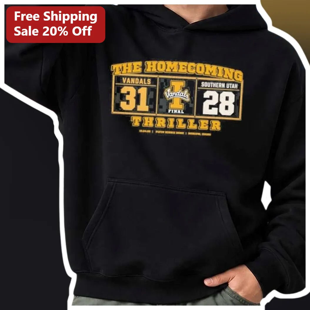 The Homecoming Thriller Hoodie Black Vintage College Football Scoreboard Sweatshirt