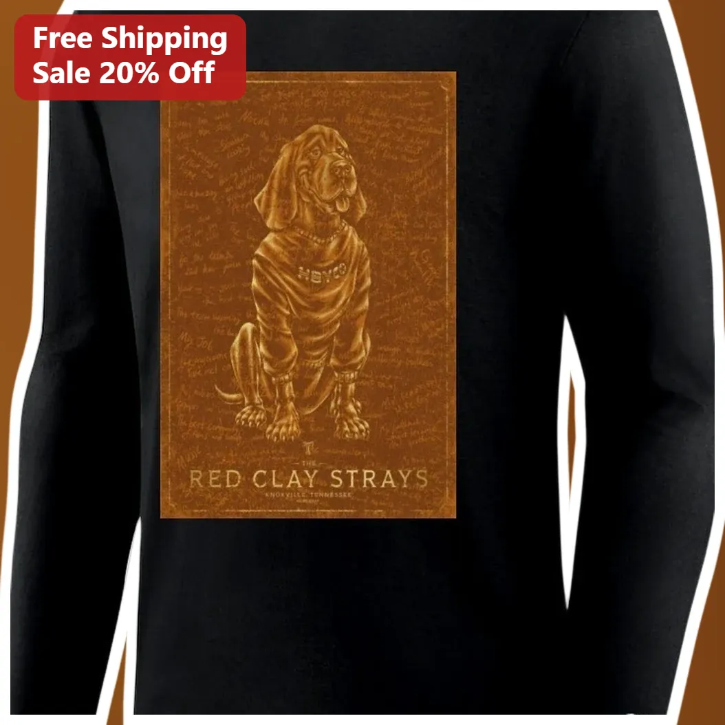 The Red Clay Strays Long Sleeve Shirt Vintage Hound Dog Graphic Country Band Merch Gift available at our Austin, Texas warehouse