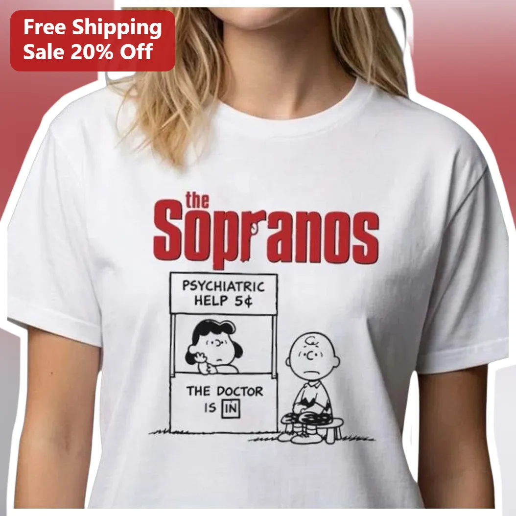The Sopranos Psychiatric Help 5c Tee Lucy Van Pelt Charlie Brown Mashup Graphic Shirt
