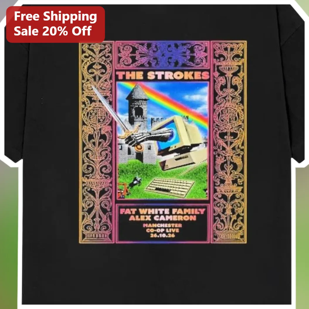 The Strokes Long Sleeve Tee Vintage Vaporwave Holographic Graphic Shirt for Men Women available at our Austin, Texas warehouse