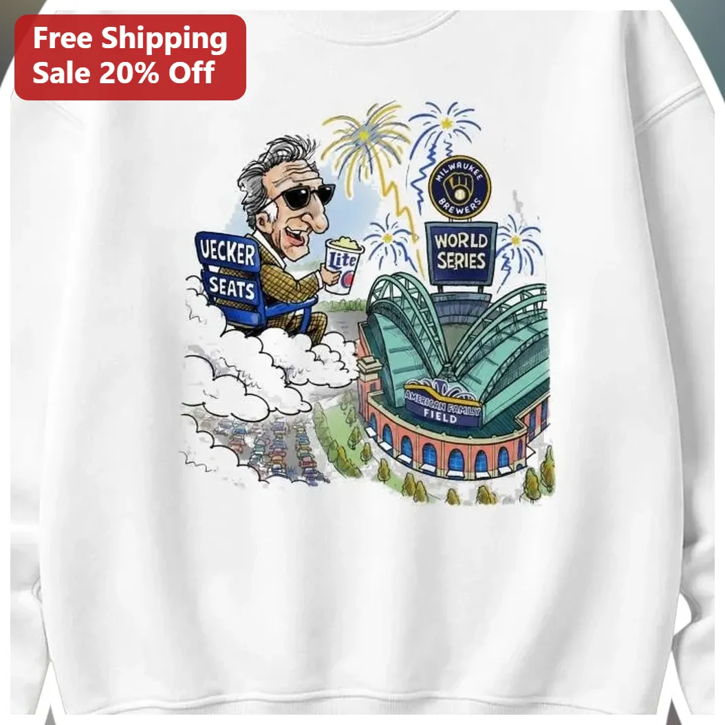 UECKER SEATS World Series Bob Uecker Tribute Sweatshirt Milwaukee Brewers Fan Gift available at our Austin, Texas warehouse