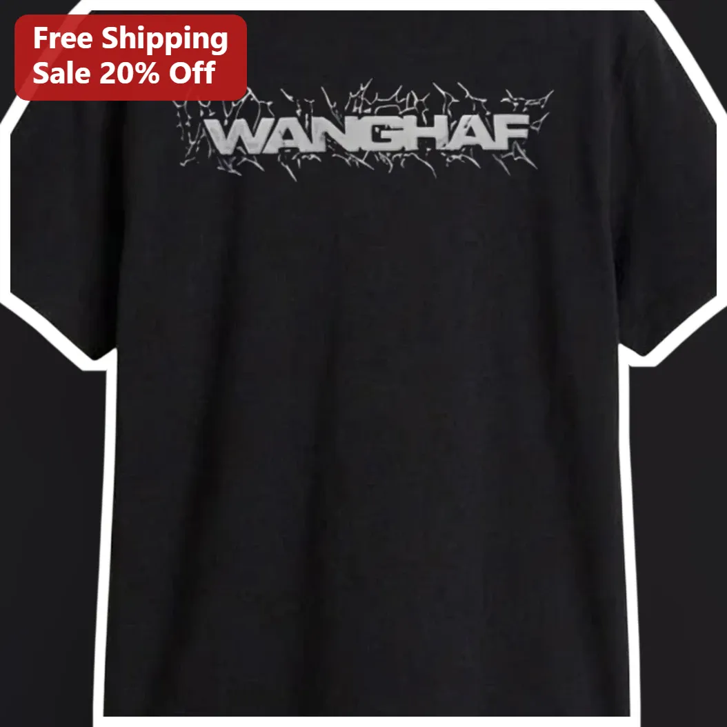 WANGHAF Meme Distressed Graphic Tee Black Oversized Streetwear Shirt available at our Austin, Texas warehouse