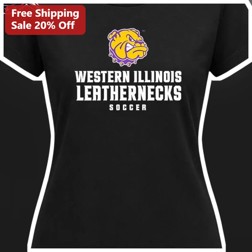 Western Illinois Leathernecks Soccer Tee WIU College Team Spirit Shirt for Women available at our Austin, Texas warehouse