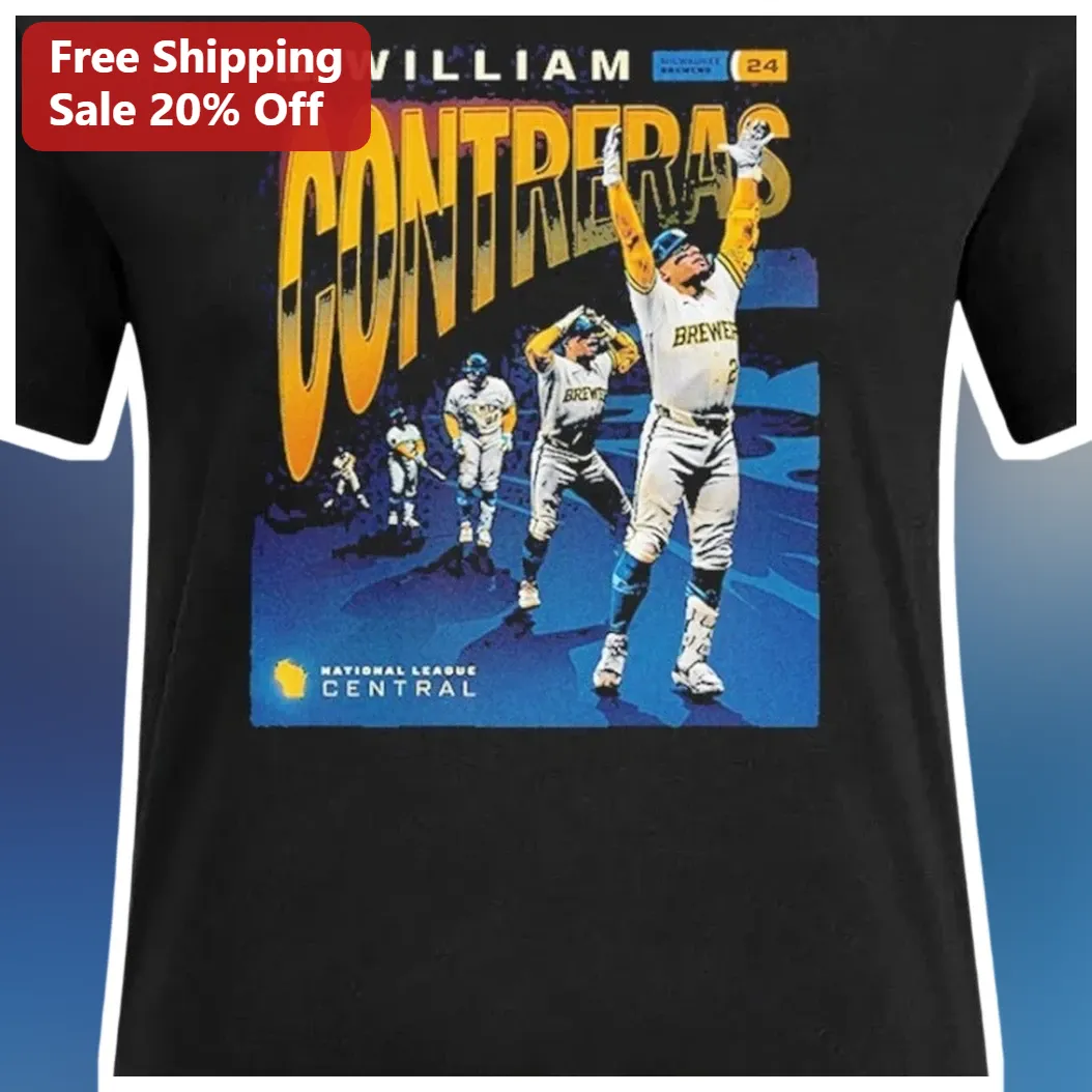 William Contreras National League Central Milwaukee Brewers Tee available at our Austin, Texas warehouse