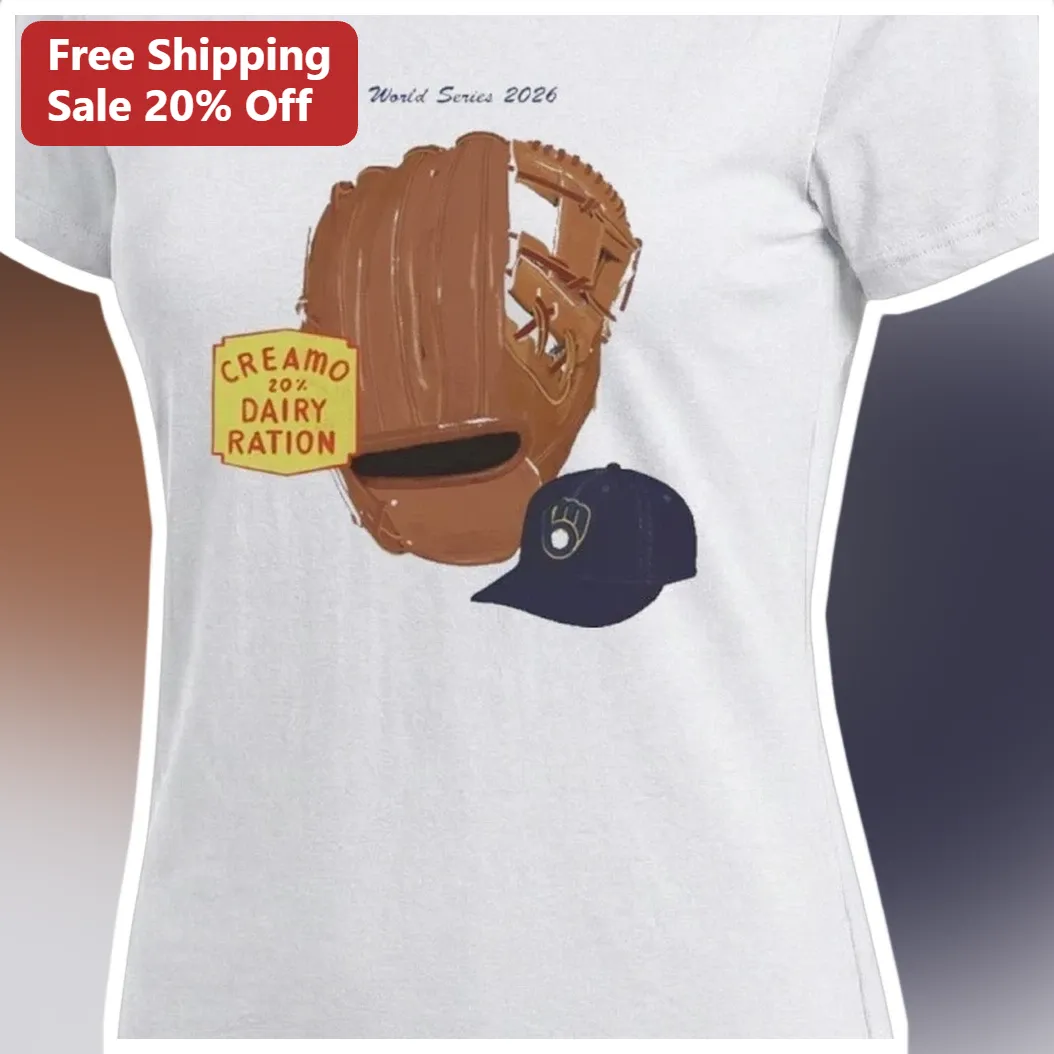 World Series 2026 CREAMO 20% Dairy Ration Vintage Baseball Glove Tee
