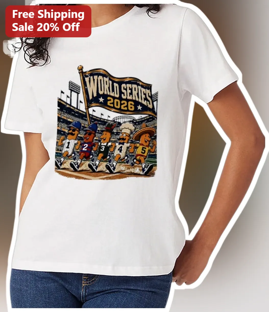 World Series 2026 Funny Baseball Mashup Tee Cartoon Potato Players Graphic T-Shirt for MLB Fans