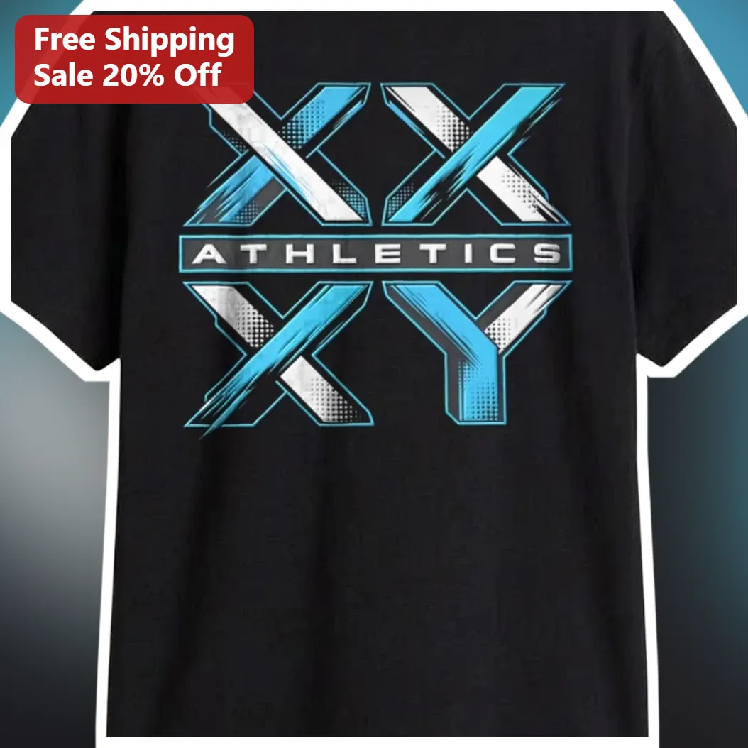 XX Athletics XY Distressed Sporty Graphic Tee for Men Women